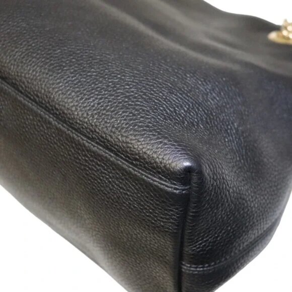 GUCCI Soho Interlocking G Chain Bag Shoulder Tote Leather Black - Picture 3 of 9